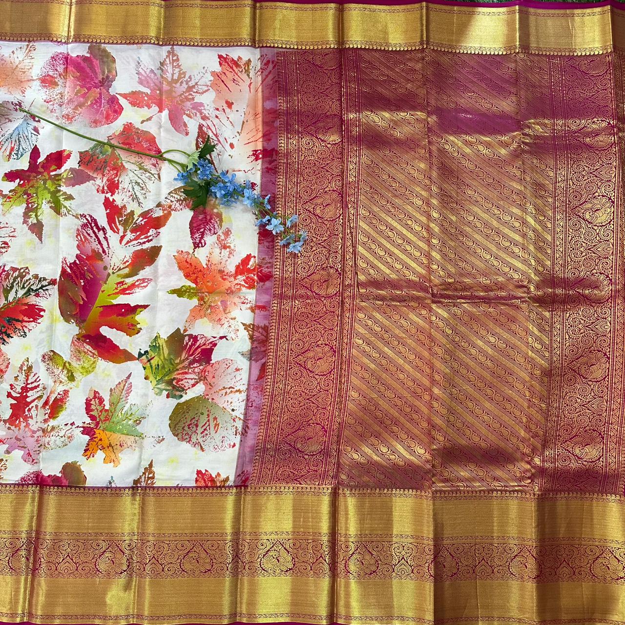 Pure Kanjivaram Digital Print Silk Saree image 2