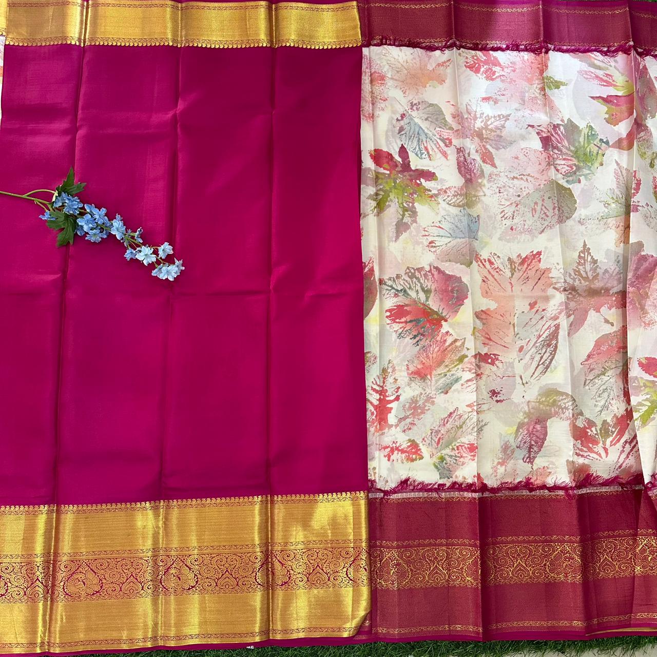 Pure Kanjivaram Digital Print Silk Saree image 3
